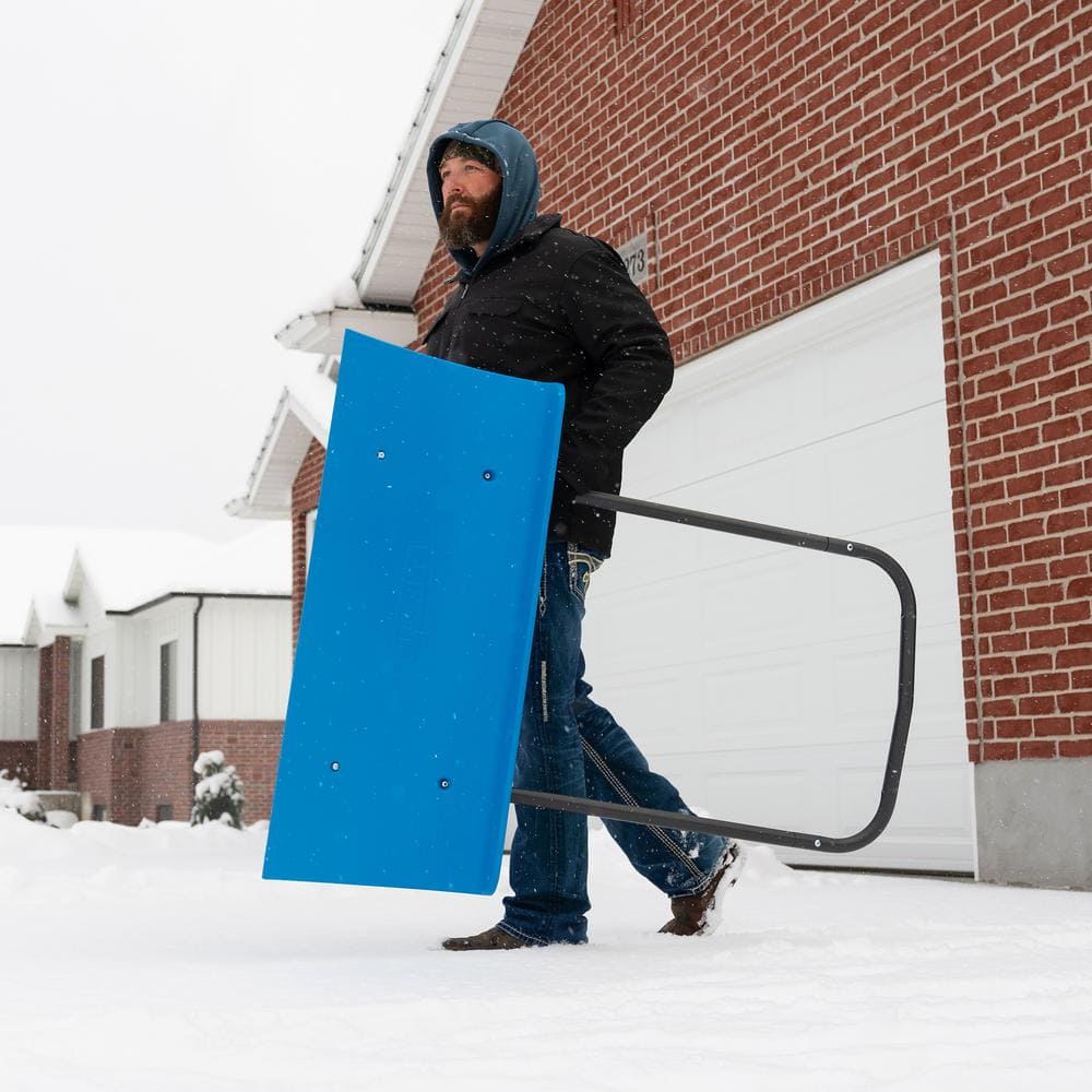 51 in. Steel Handle Hard Plastic Snow Shovel Pusher - Hercitys