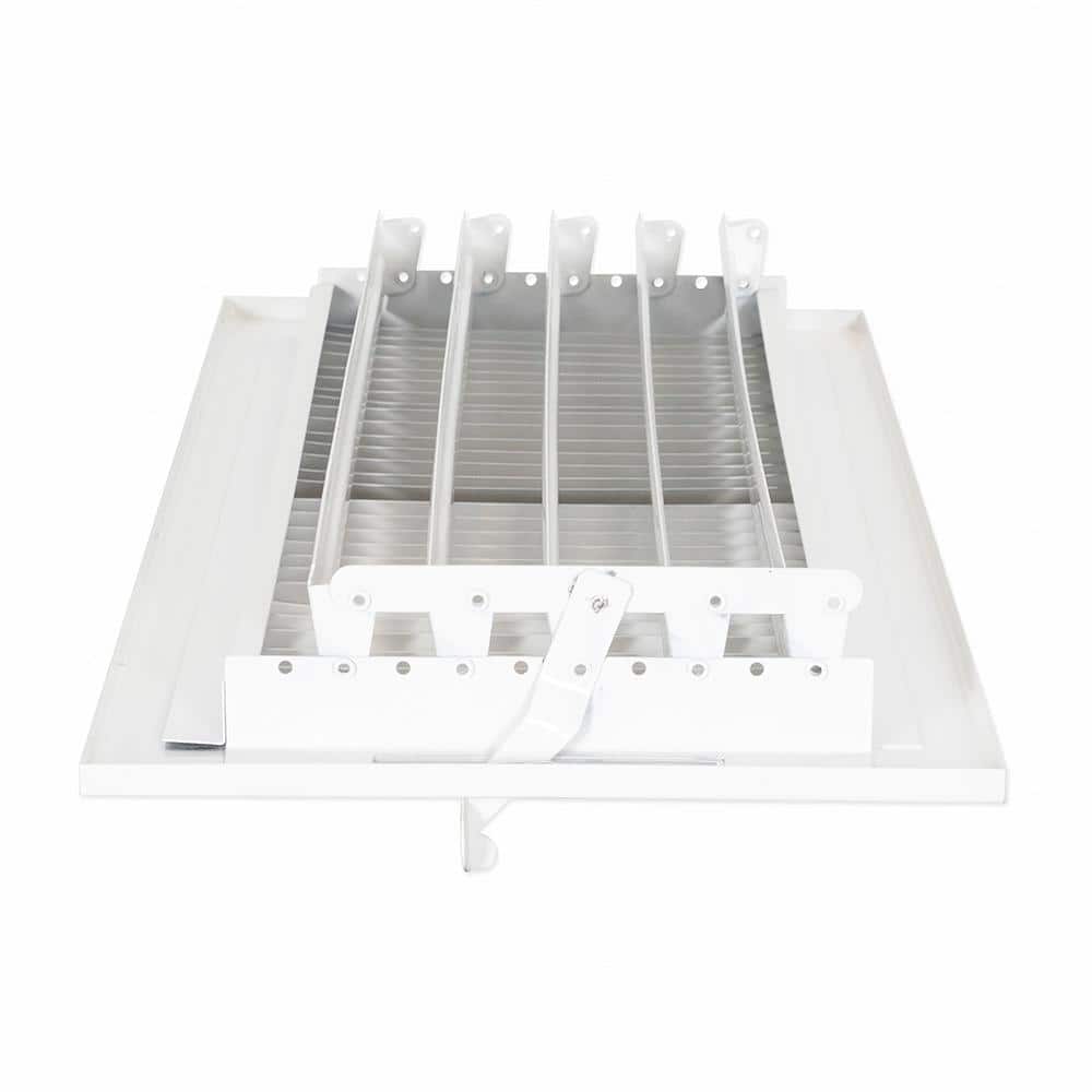 16 in. x 6 in. 2-Way Steel Wall/Ceiling Register, White - Hercitys