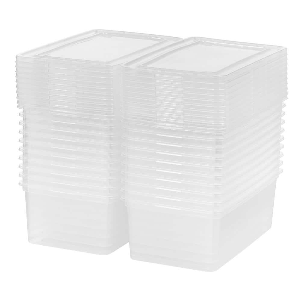 5 qt. Plastic Storage Bin with Lid in Clear (20-Pack) - Hercitys