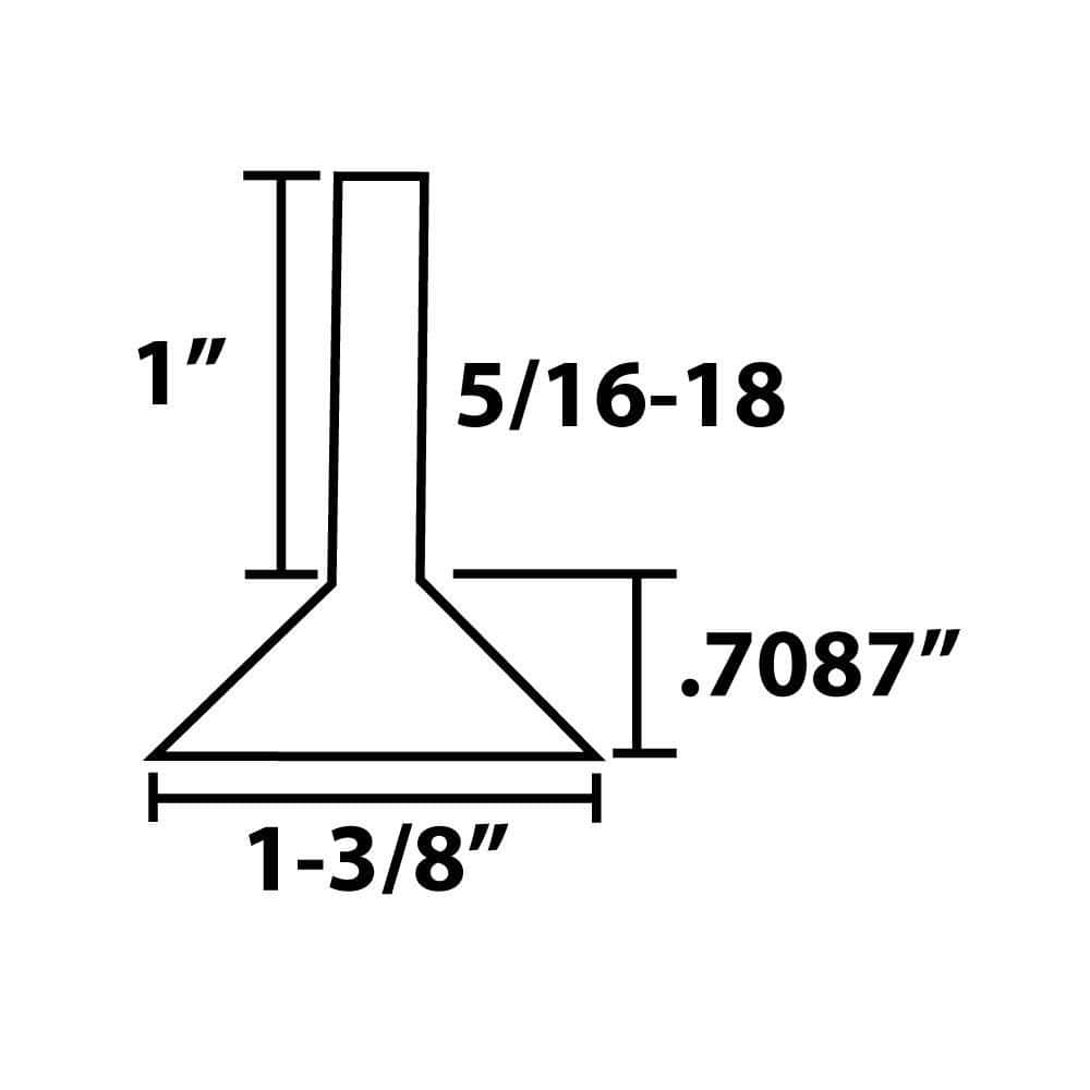(100-Pack) Titan Nickel-White Hex Base 5/16-18 Thread x 1 in. L Stem Furniture Replacement Leveler with Insert Pro Pack - Hercitys