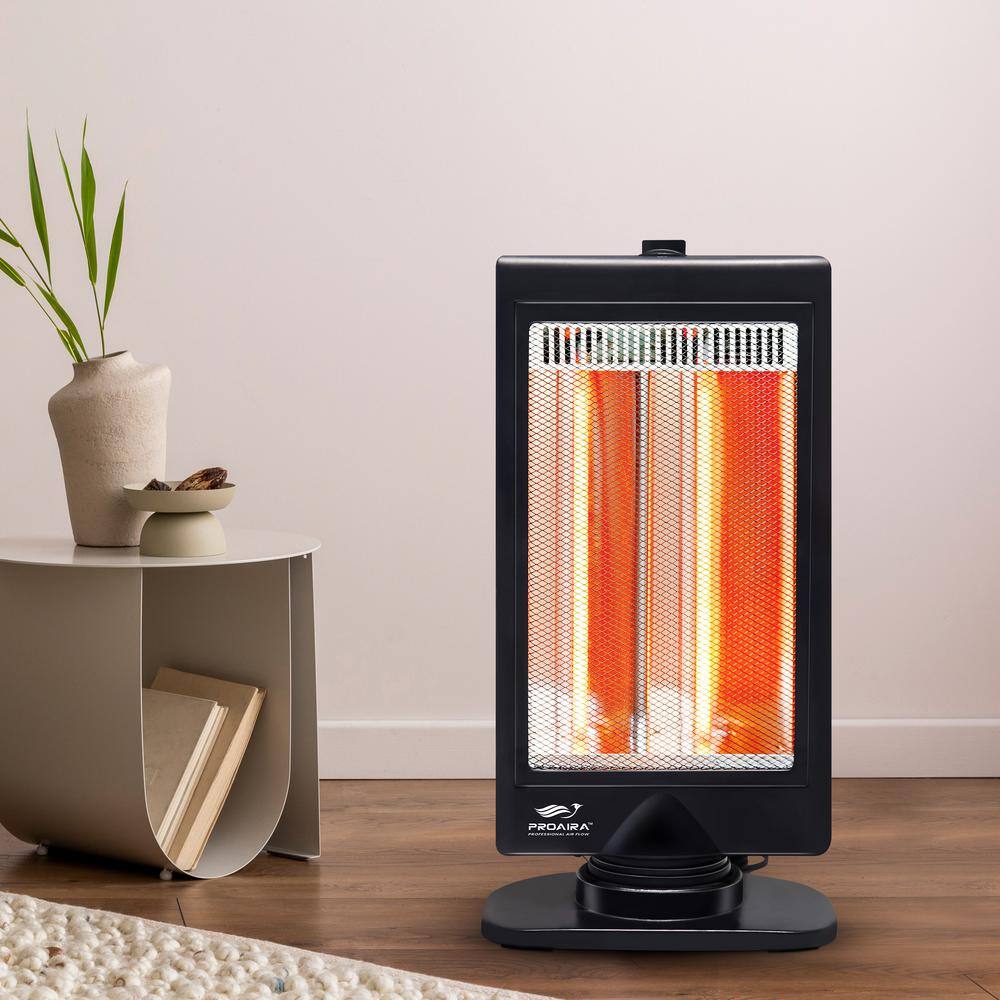 400-Watt/800-Watt Electric Flat Panel Halogen Heater with Tip-Over Safety Switch and Handle - Hercitys
