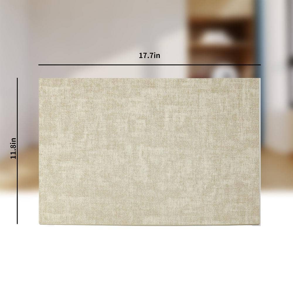 11.8 in. x 16.9 in. Rectangular Beige Leather Placemats, Waterproof Insulated Placemats (Set of 6) - Hercitys