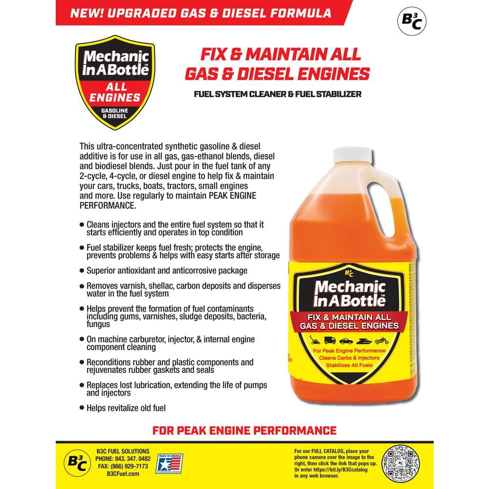 1 Gal. Fuel Additive Gas and Diesel – Fix, Maintain, Protect All Engines - Hercitys