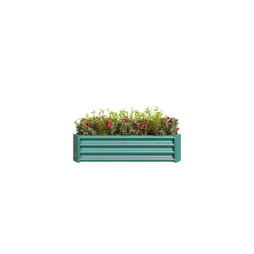 47.24 in. x 24 in. x 11. 81 in. Rectangle Metal Raised Garden Bed in Green - Hercitys