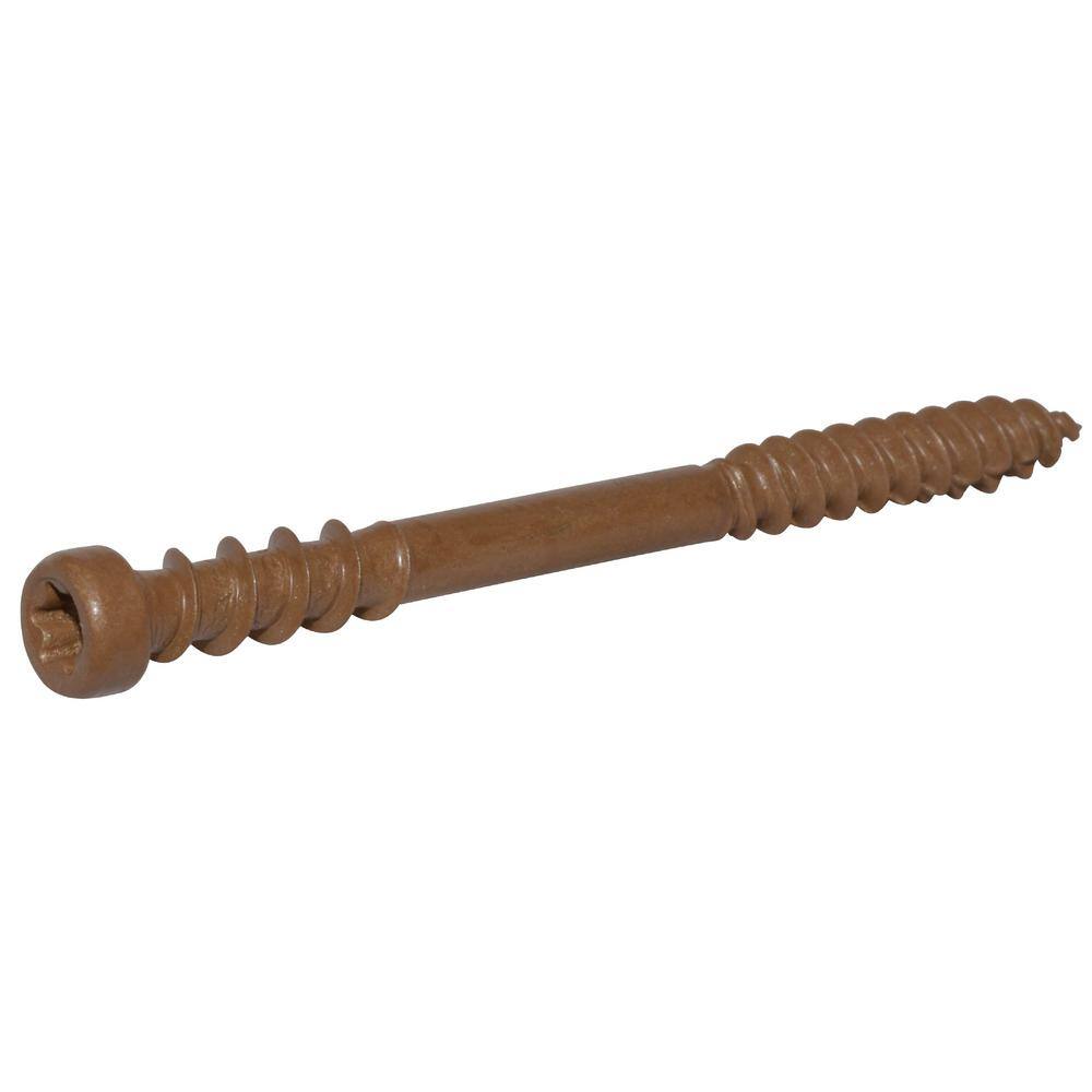 2-Pack #10 x 2-1/2 in. Brown Star Drive Pan-Head Composite Deck Screws (10 lb. / 742-Piece) - Hercitys