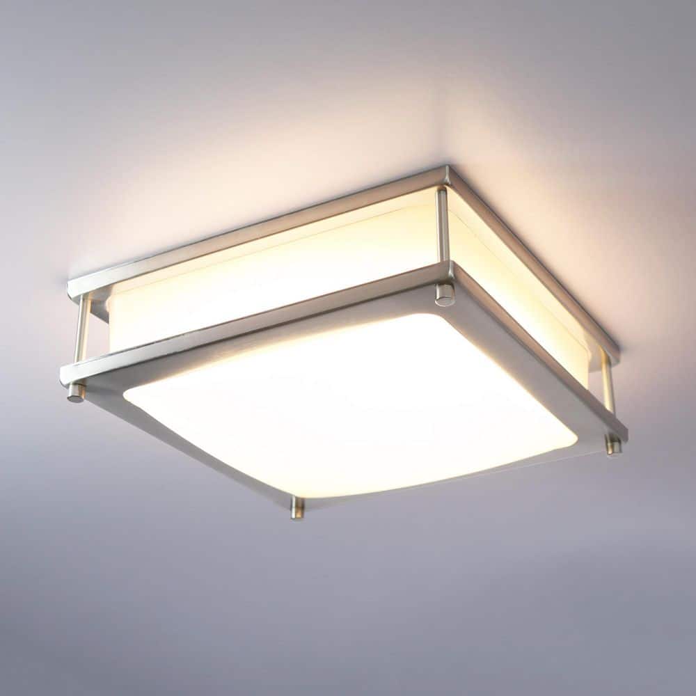 12 in. Oil Rubbed Matte Grey Dimmable Square LED 4000K Cool White Flush Mount Ceiling Light - Hercitys
