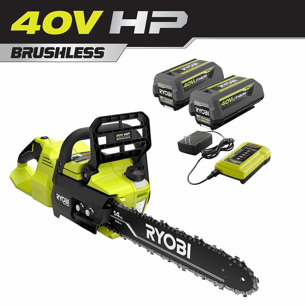 40V HP Brushless 14 in. Battery Chainsaw with 4.0 Ah Battery and Charger - Hercitys