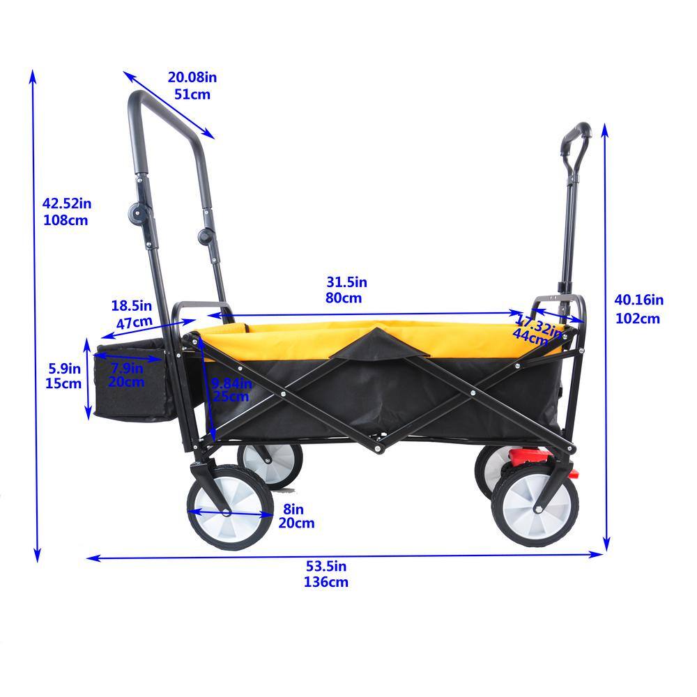 3 cu. ft. Steel Garden Cart, Black - Hercitys