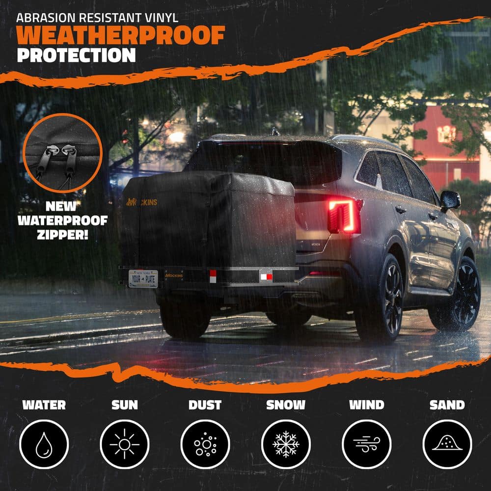 30 cu. ft. Square Waterproof Cargo Carrier Bag (40 in. x. 40 in. x 32 in. ) with Bag Lock, Buckle Straps and Carry Bag - Hercitys