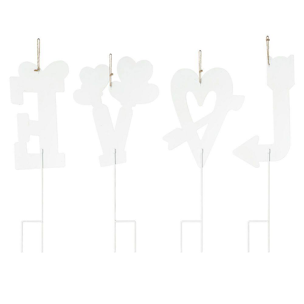 28 in. H Valentine’s Metal LOVE Yard Stake(KD, 2 Function) (Set of 4) - Hercitys