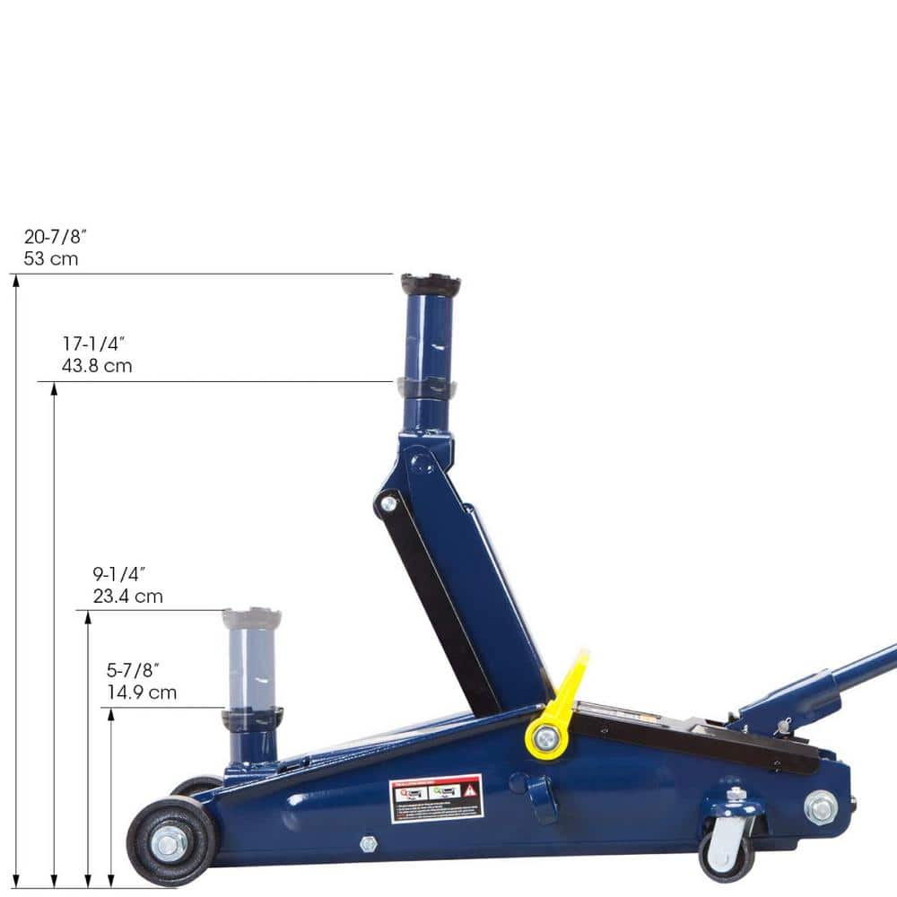 3-Ton Hydraulic Trolley Floor Jack with Extra Saddle, Blue - Hercitys