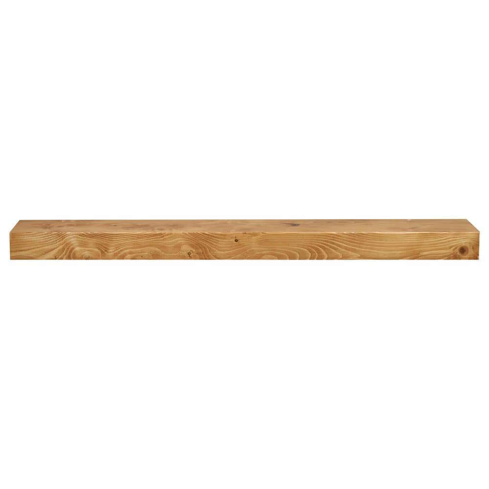 48 in. Aged Oak Smooth Timber Floating Shelf-Versatile Wood Mantel and Wall Shelf - Hercitys