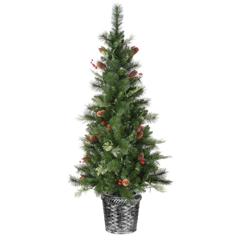 5 ft. Buzzard Pine Entrance Artificial Christmas Tree with LED Lights - Hercitys