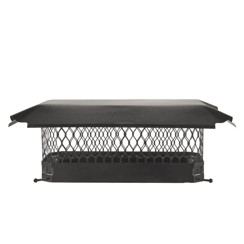 18 in. x 9 in. Bolt-On Single Flue Chimney Cap in Black Galvanized Steel - Hercitys