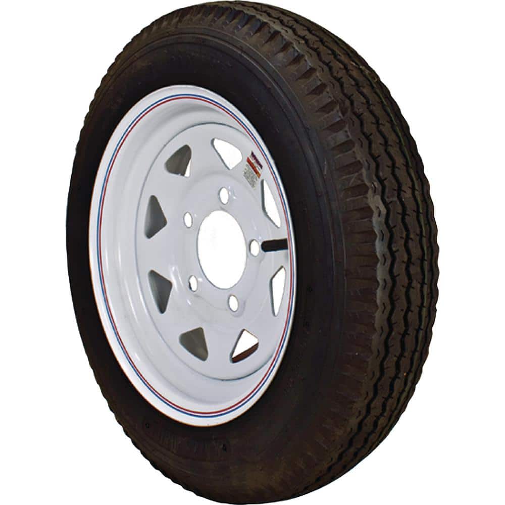 480-12 K353 BIAS 780 lb. Load Capacity White with Stripe 12 in. Bias Tire and Wheel Assembly - Hercitys