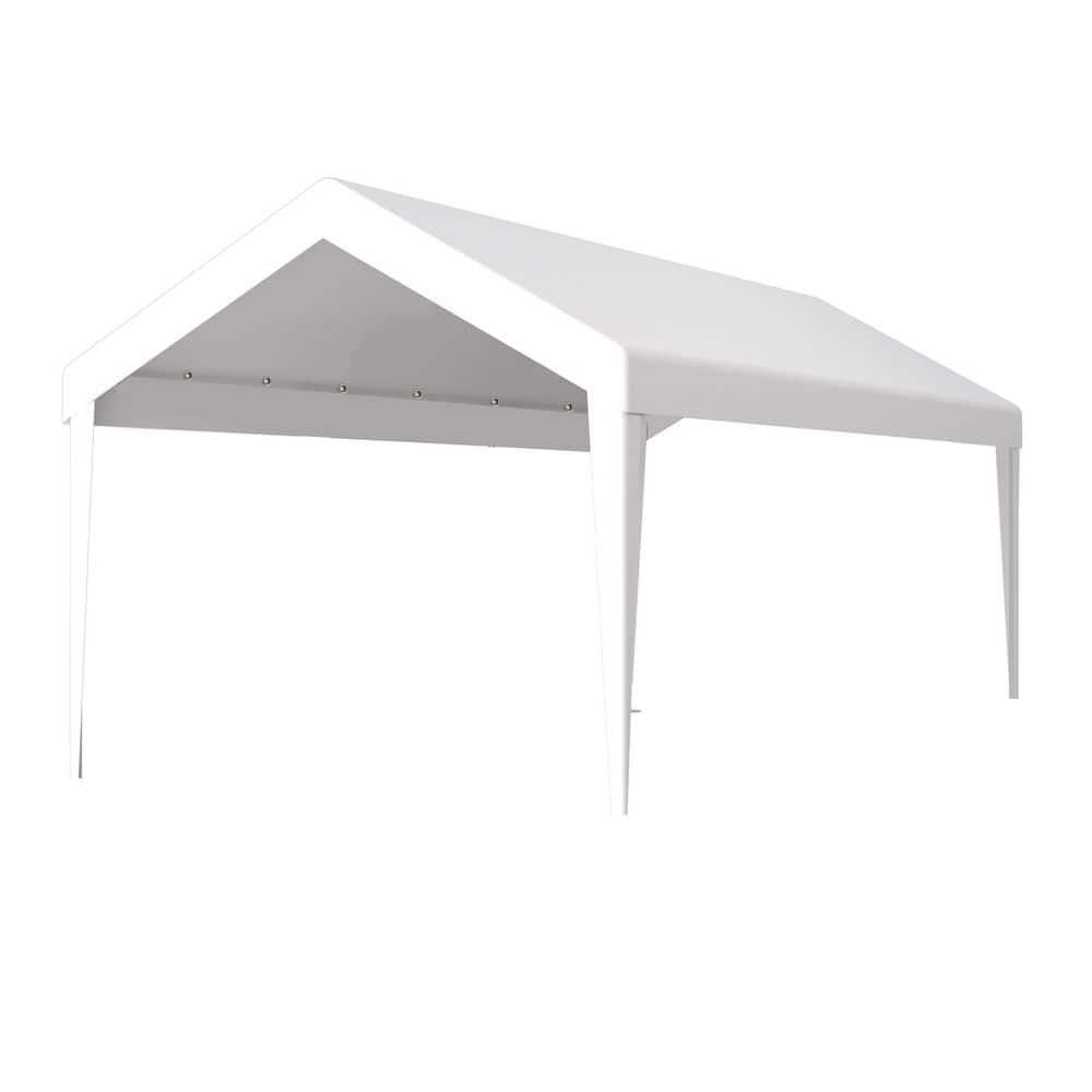12 ft. W x 20 ft. D x 11.5 ft. Carport Replacement Canopy Cover, Waterproof, UV Protected with 76 Elastic Buckles, White - Hercitys