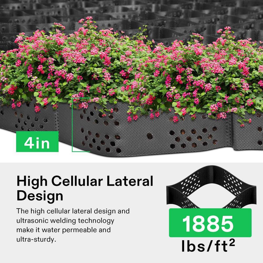 108 in. x 204 in. Rectangular 4 in. Depth Plastic HDPE Geo Cell Ground Grid Paver (1885 lbs./sq. ft.） - Hercitys