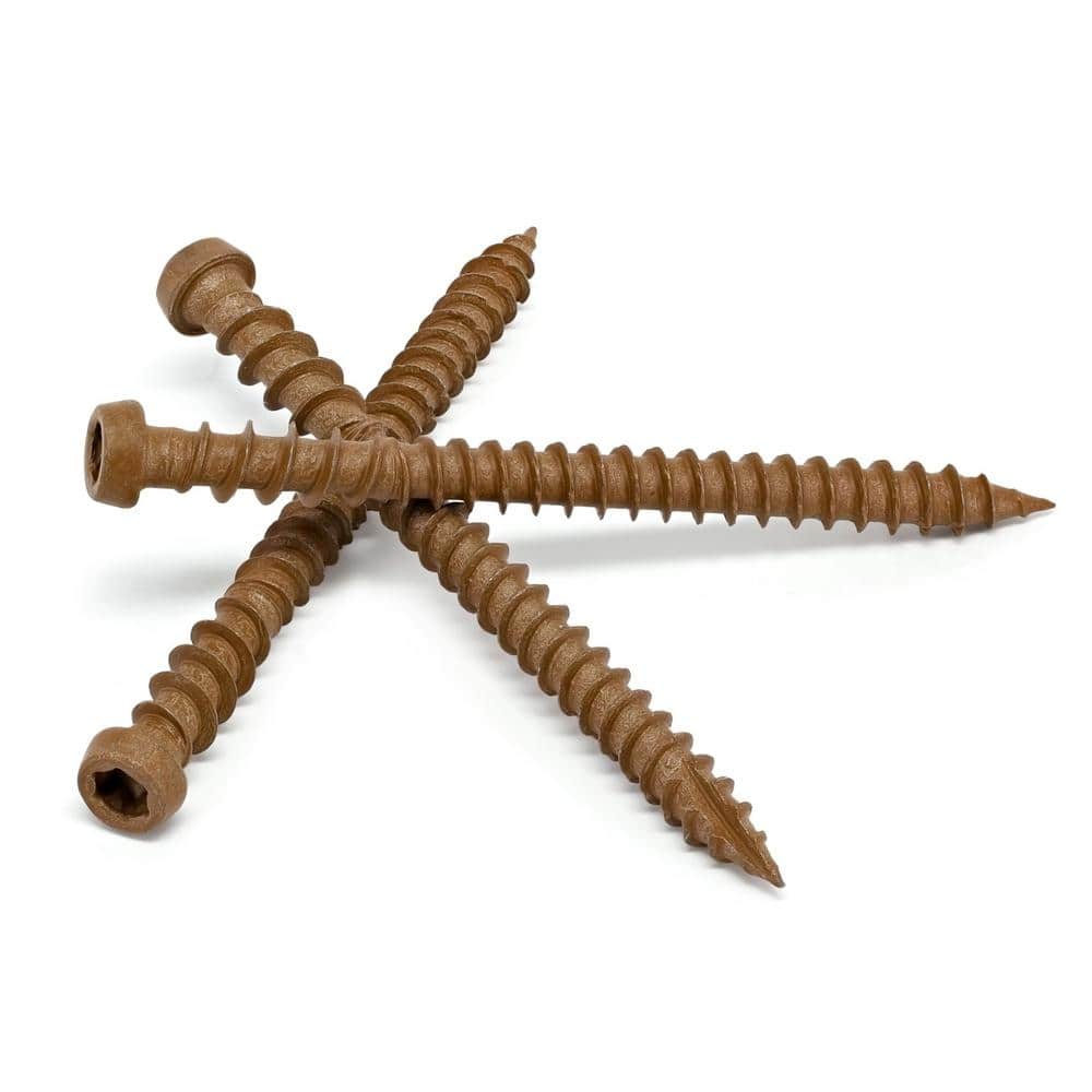 2-Pack #10 x 2-1/2 in. Brown Star Drive Pan-Head Composite Deck Screws (10 lb. / 742-Piece) - Hercitys