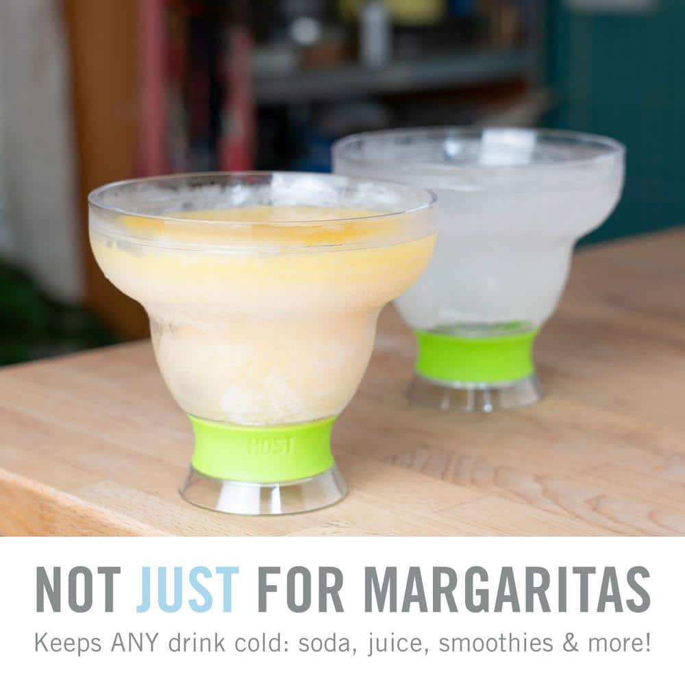 12 oz. Grey Freeze Stemless Margarita Glass Insulated Gel Chiller, Double Wall Froz.en Cocktail Cups (Set of 2) - Hercitys
