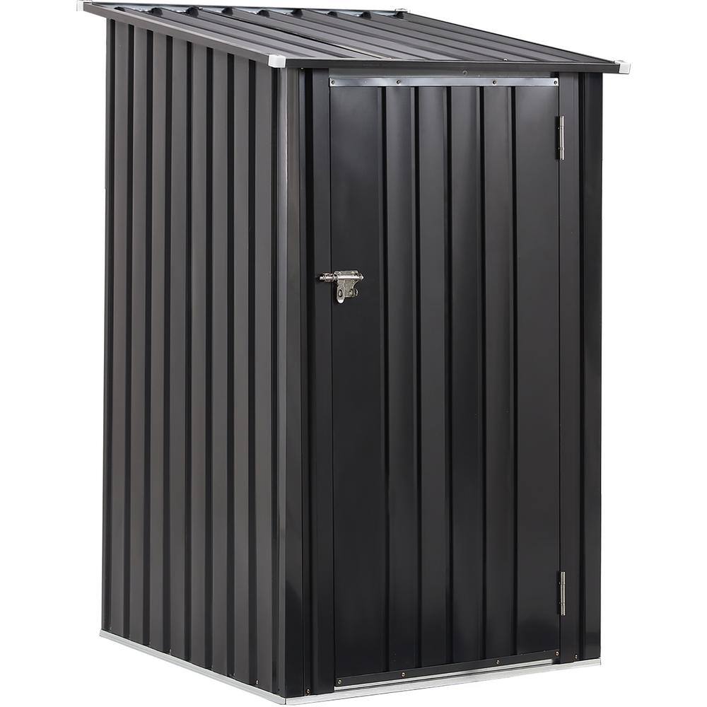 3 ft. W x 3 ft. D Dark Gray Metal Shed with Single Lockable Door (9 sq. ft.) - Hercitys