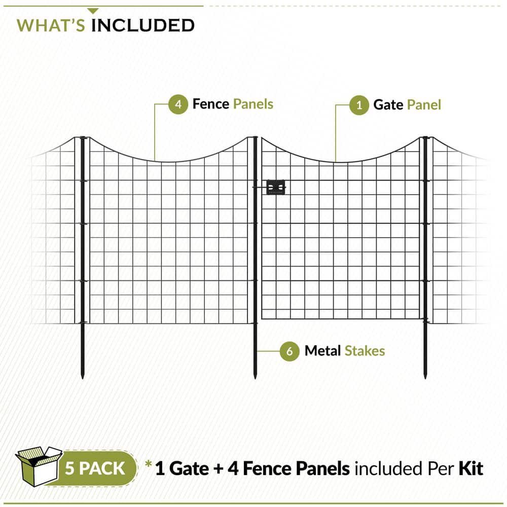 3 ft. W x 3.25 ft. H Black Metal Zippity Gate with 4-Fence Panels - Hercitys