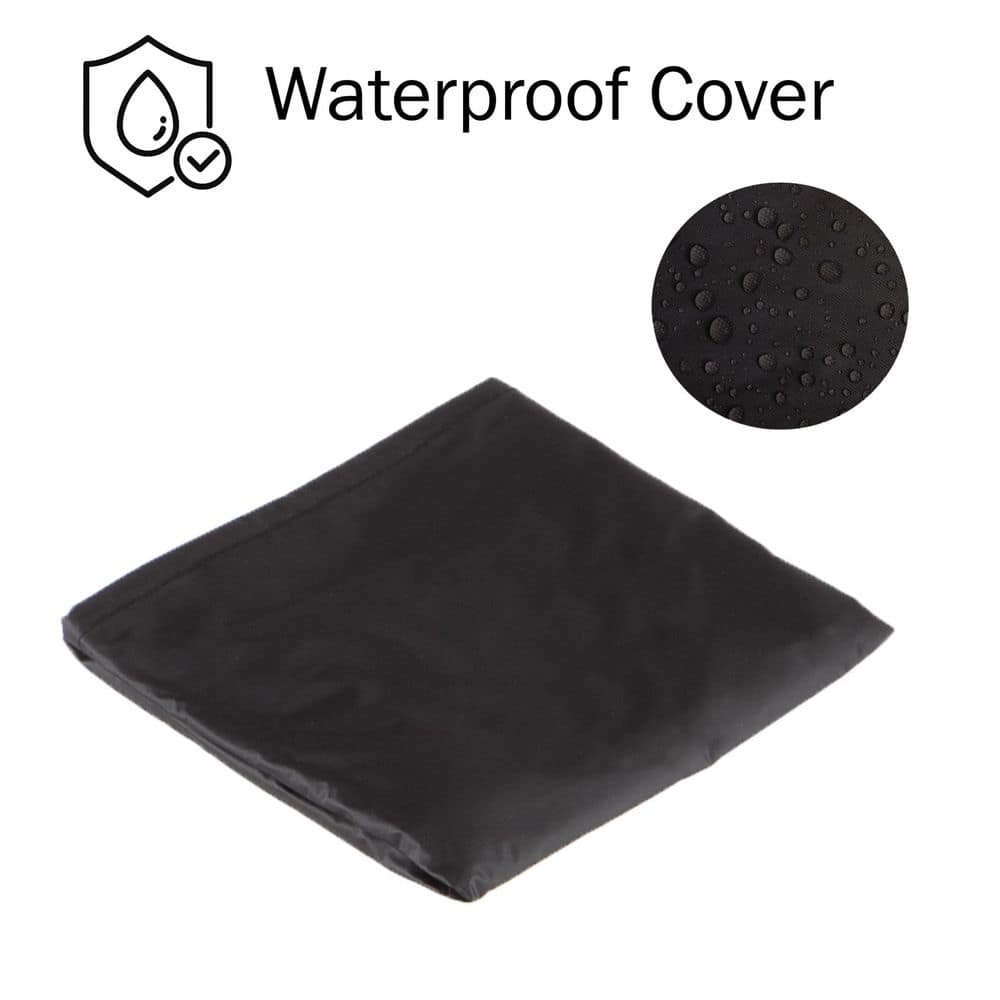 32 in. Steel Square Tile Fire Pit with Cover - Hercitys