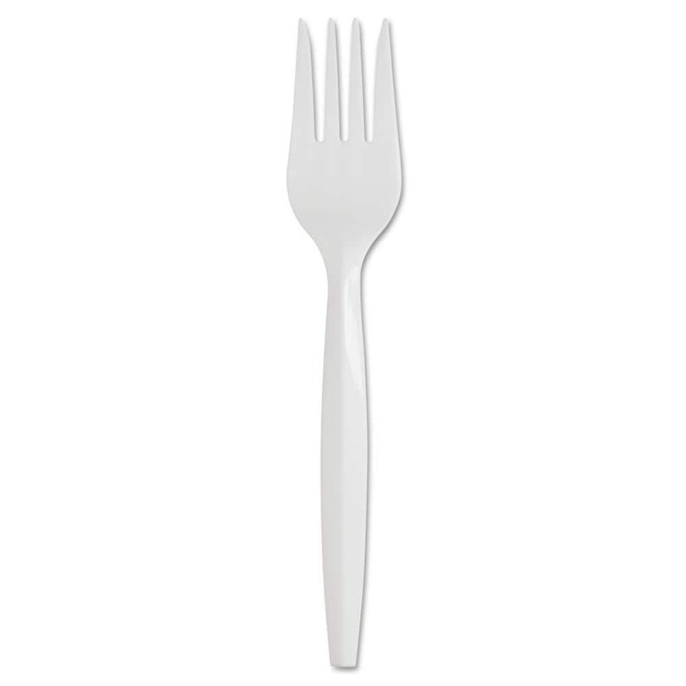 5.8 in. SmartStock Series-B White Mediumweight Disposable Polypropylene Forks Cutlery Refill (40-Pack) (24-Packs/Carton) - Hercitys