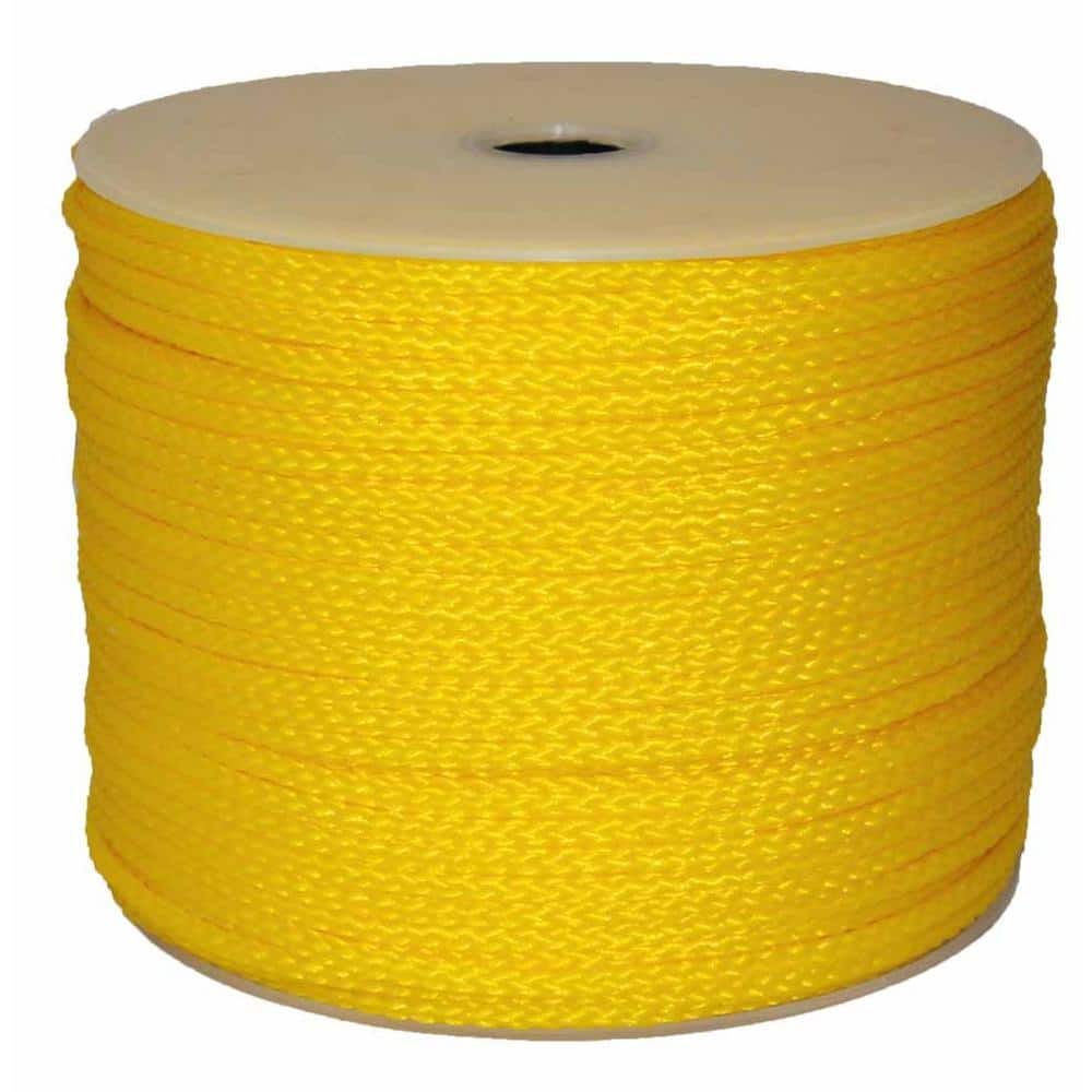 3/8 in. x 500 ft. Hollow Braid Polypro Rope in Yellow - Hercitys