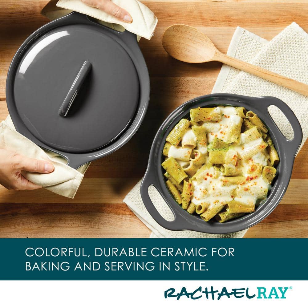 3-Piece Dark Gray Ceramic Bakeware Set - Hercitys