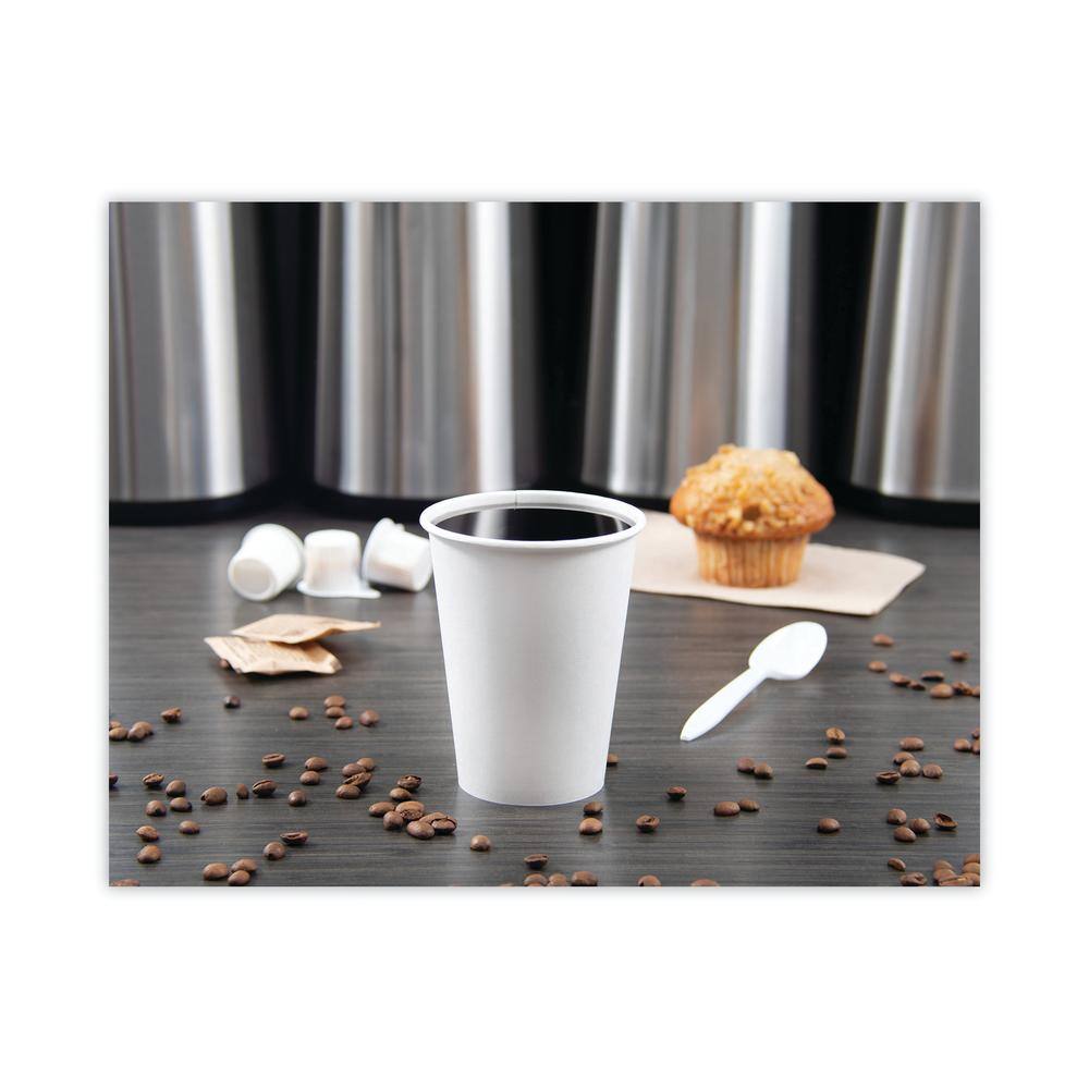 12 oz. White Single-Sided Disposable Paper Cups, Hot Drinks (50/Bag, 20-Bags/Carton) - Hercitys