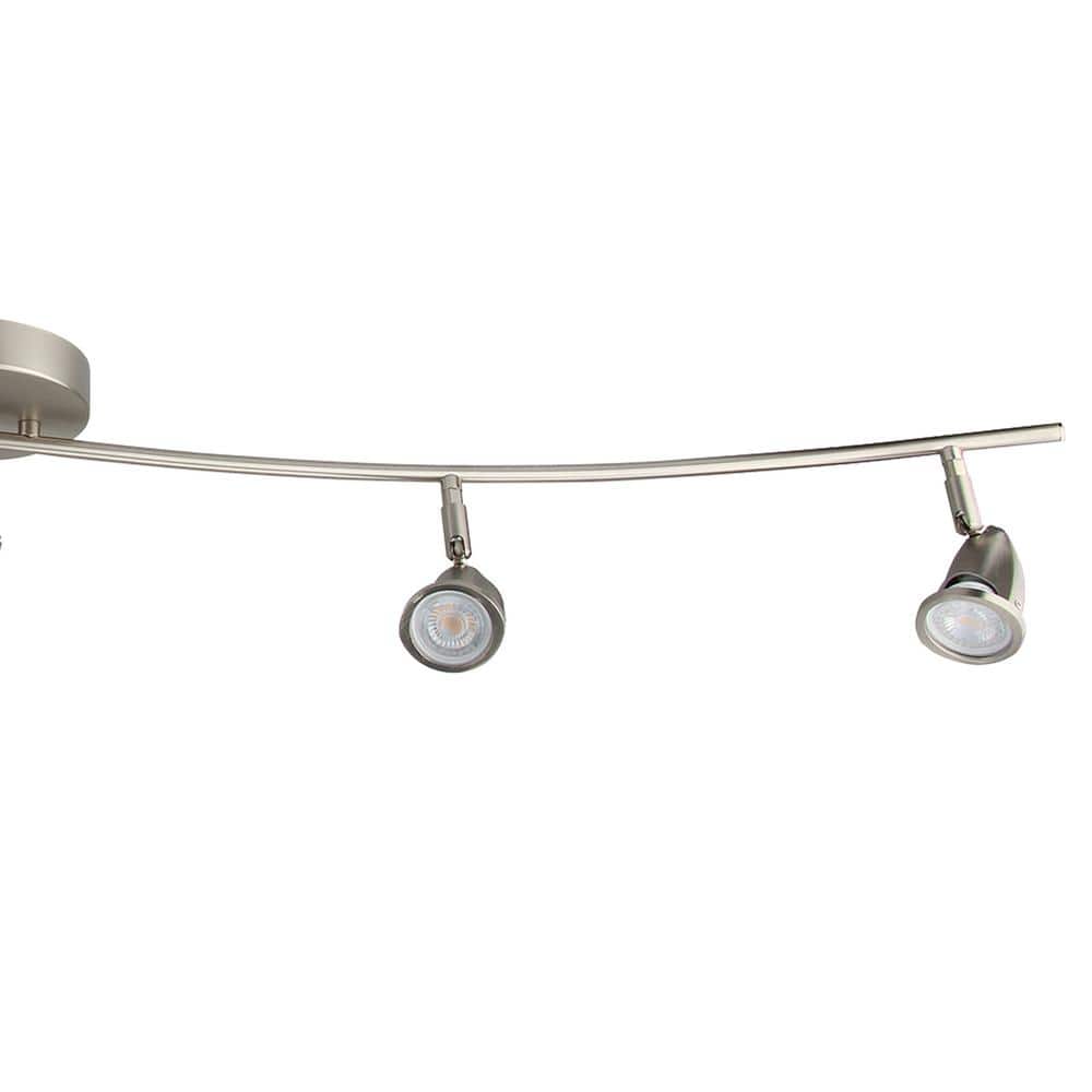 52 in. 5-Light Brushed Nickel Integrated LED Flush Mount Ceiling and Wall Light - Hercitys