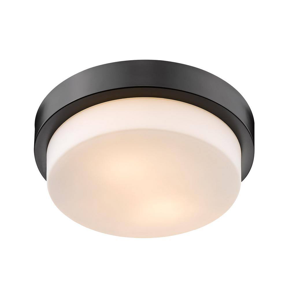 11 in. 2-Light Black Flush Mount - Hercitys