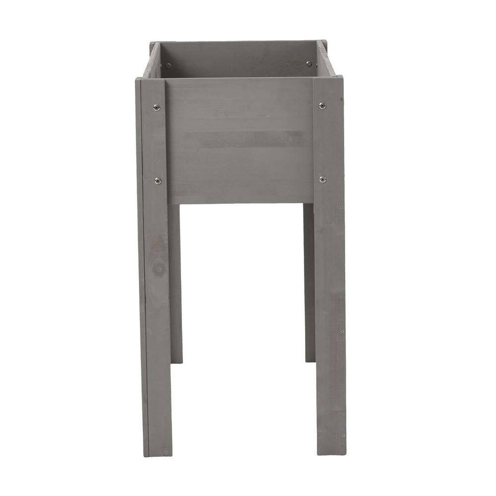 29 in. x 14 in. x 8.5 in. Wood Raised Garden Bed, Elevated Planter Box Standing Growing Bed, Gray - Hercitys