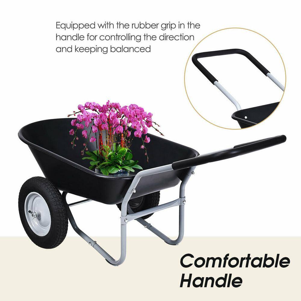 5 cu. ft. Plastic Garden Dolly Post Hole Digger Utility Cart Wheelbarrow - Hercitys