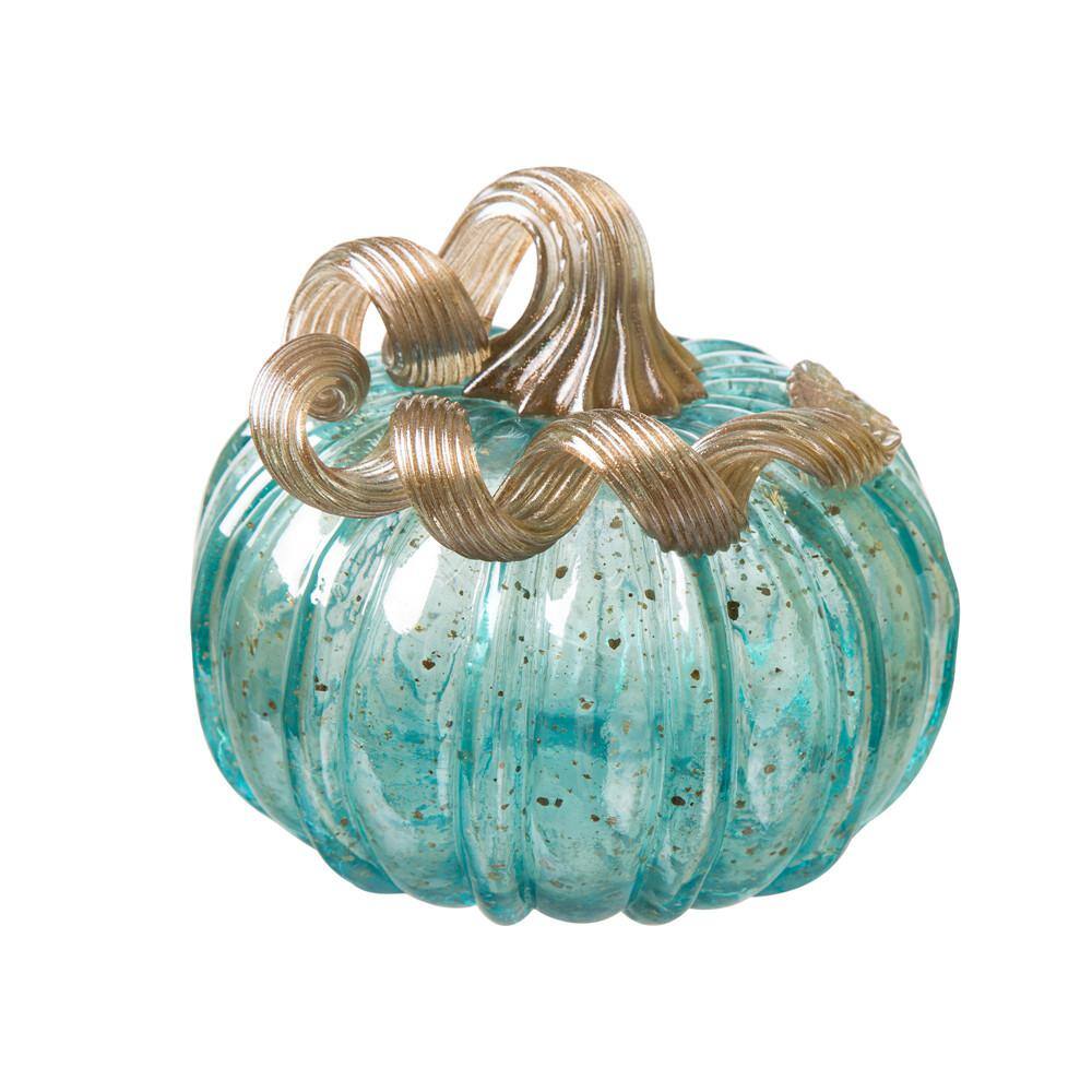 5.12 in. H Pumpkin Small Glass in Blue - Hercitys
