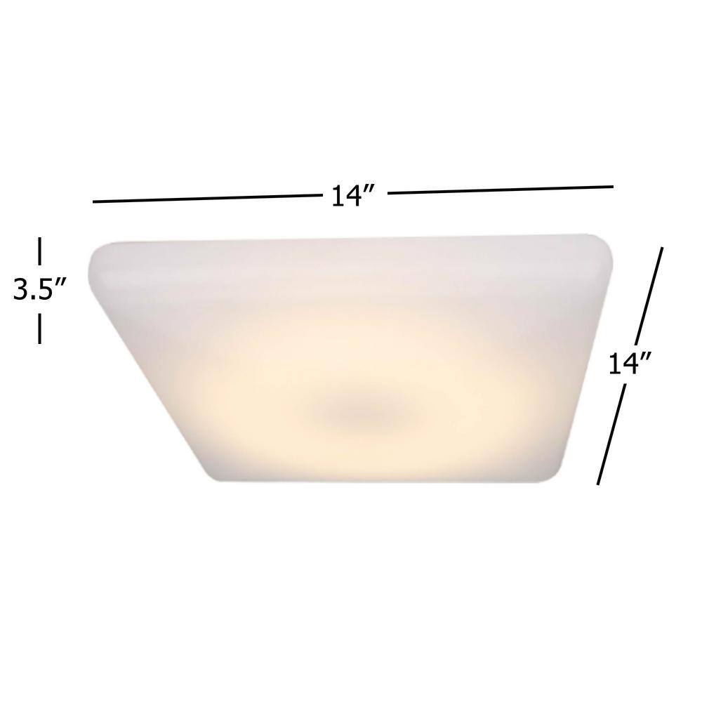 14 in. 1-Light White LED Flush Mount - Hercitys