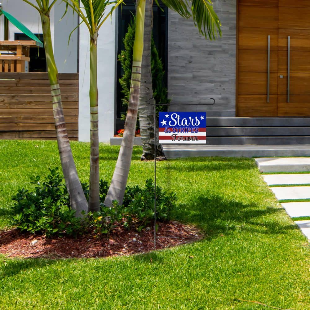 39.25 in. Stars and Stripes Forever Americana Outdoor Metal Yard Sign - Hercitys