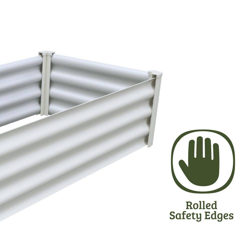 48 in. W x 24 in. D x 12 in. H Surfmist Metal Raised Garden Bed - Hercitys