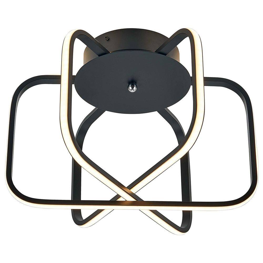 15.2 in. Modern Black LED Flush Mount for Kitchen or Bedroom - Hercitys