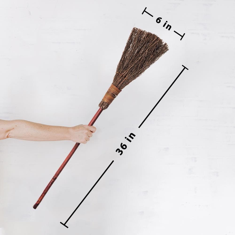 36 in. Classic Cinnamon Bamboo Handle Scented Broom (2-Pack) - Hercitys