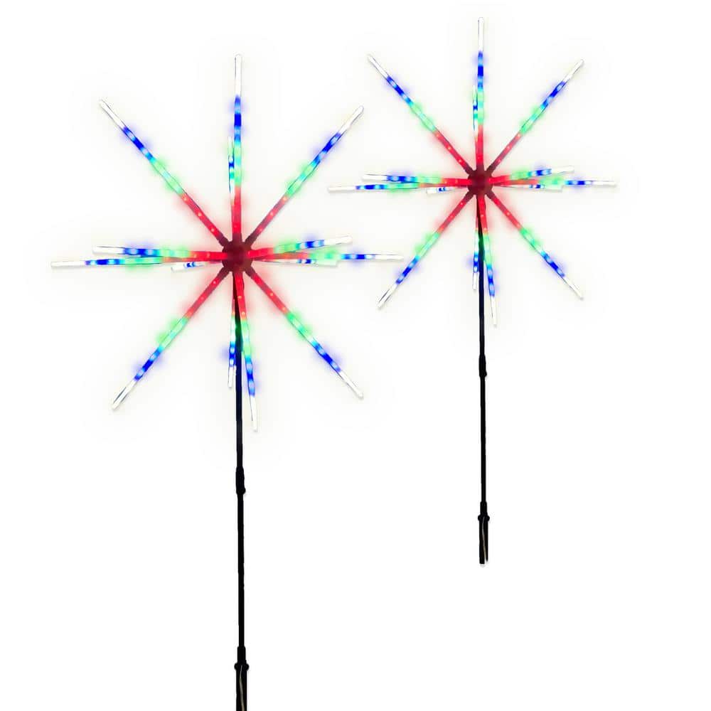 22 in. Sparkler LED Multi-Color Garden Light with Hanging Hooks Plus Ground Stakes Plus Remote Control - Hercitys