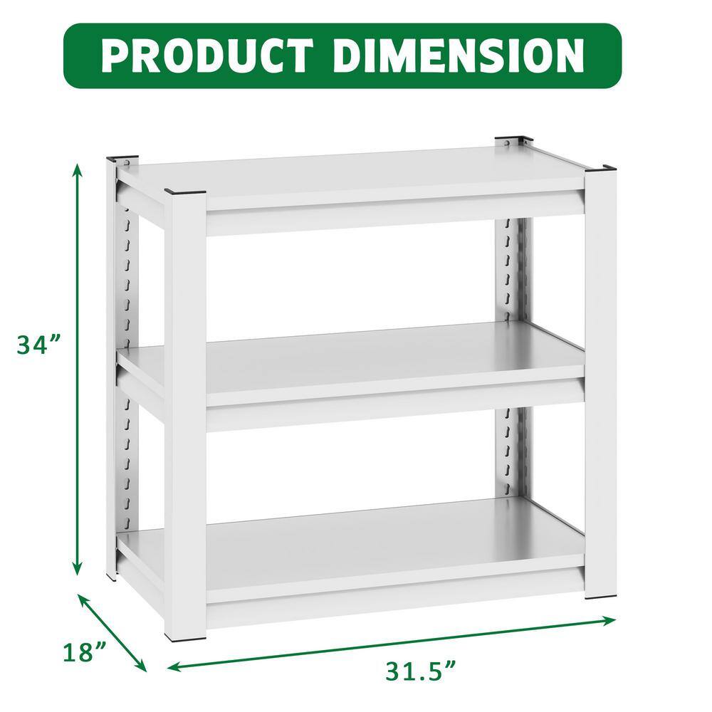 3-Tier Metal Heavy Duty Household Shelving Unit Fish Tank Stand in White ( 31.5 in. W x 34 in. H x 18 in. D) - Hercitys