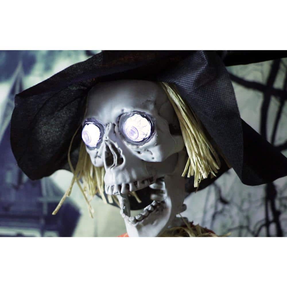 5 ft. Animatronic Skeleton Scarecrow Halloween Prop - Hercitys
