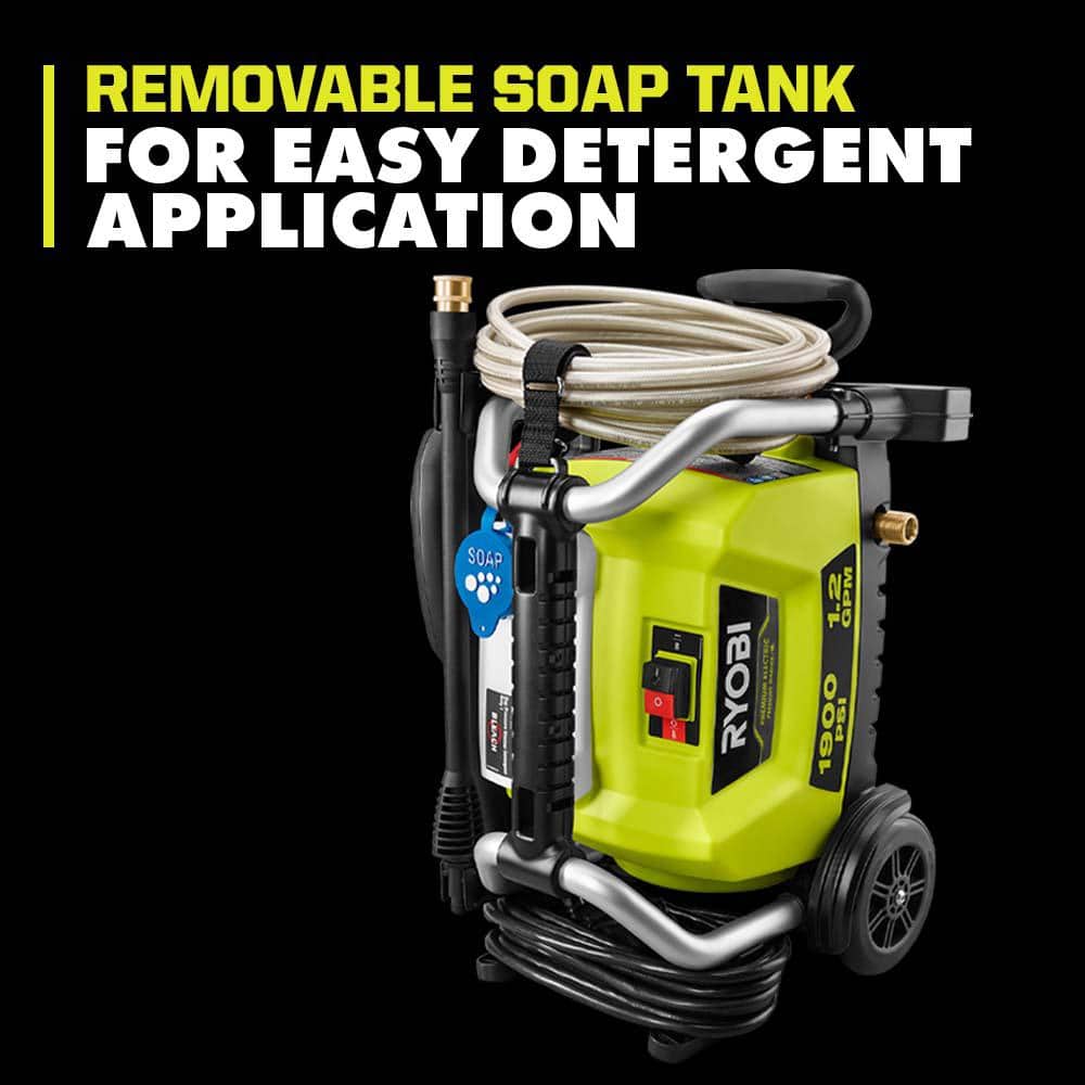 1900 PSI 1.2 GPM Cold Water Wheeled Electric Pressure Washer with 12 in. Surface Cleaner - Hercitys