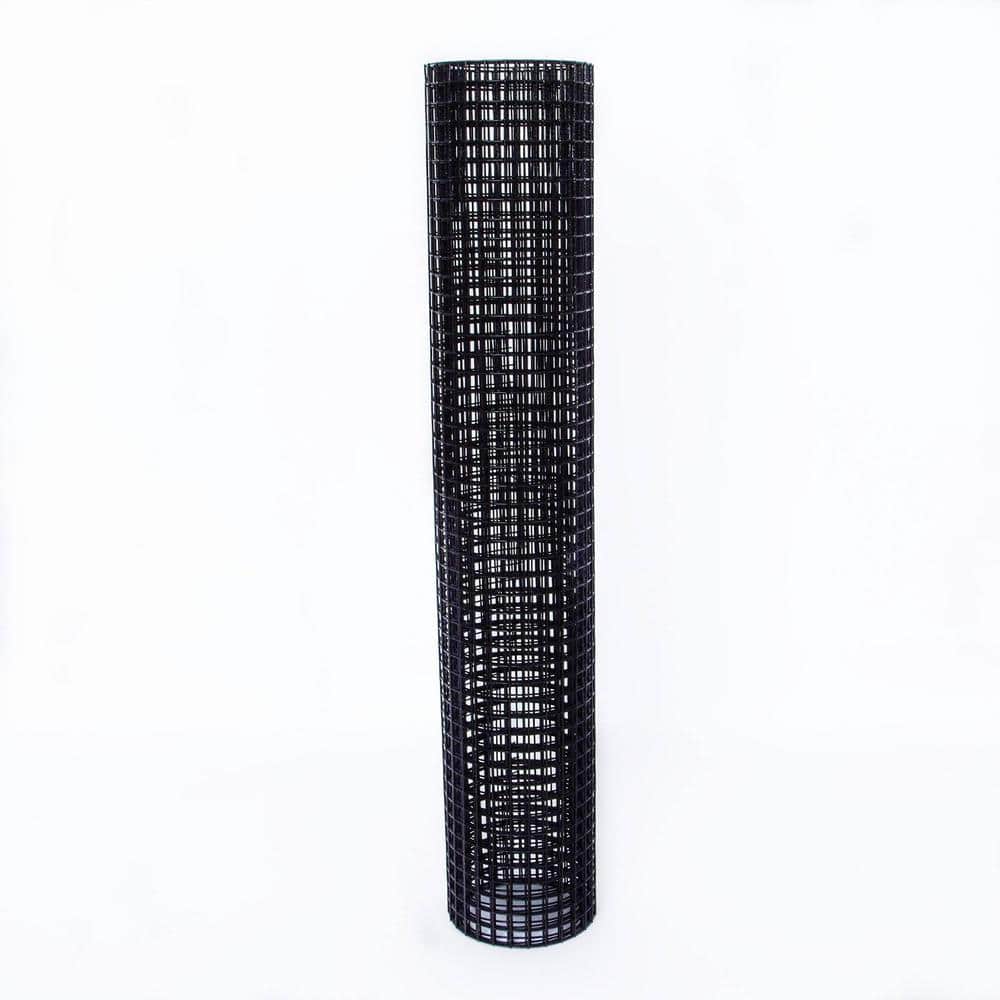 1/4 in. x 24 in. x 50 ft. 21-Gauge Black PVC Vinyl Coated Hardware Cloth Garden Fence Supports Poultry-Netting Cage - Hercitys