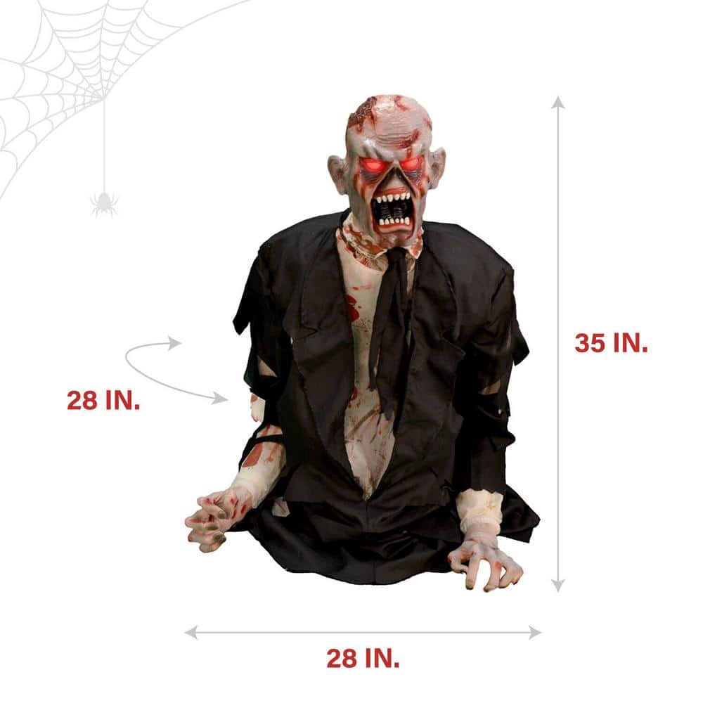 35 in. Battery Operated Halloween Animated Damien by Tekky Halloween Prop - Hercitys
