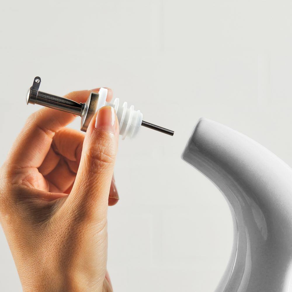 24 oz. White Ceramic EVOO Oil and Vinegar Dispensing Bottle - Hercitys