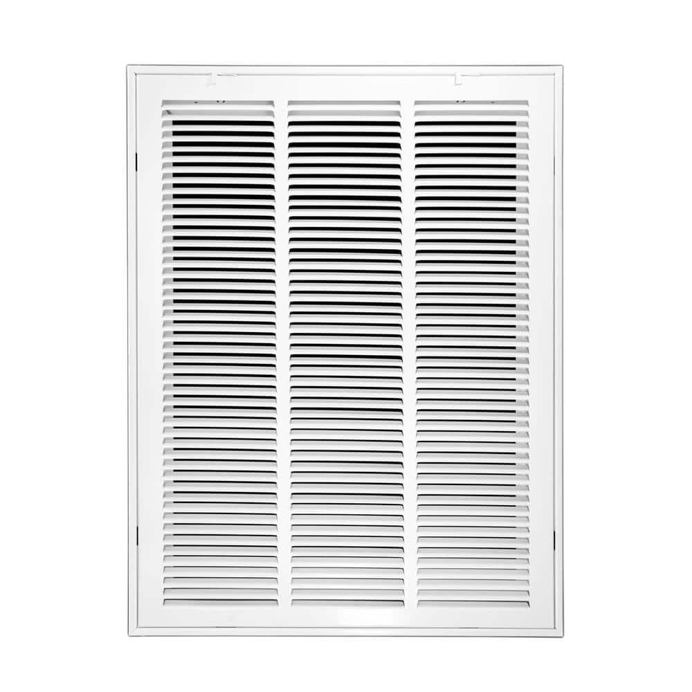 18 in. Wide x 24 in. High Return Air Filter Grille of Steel in White - Hercitys