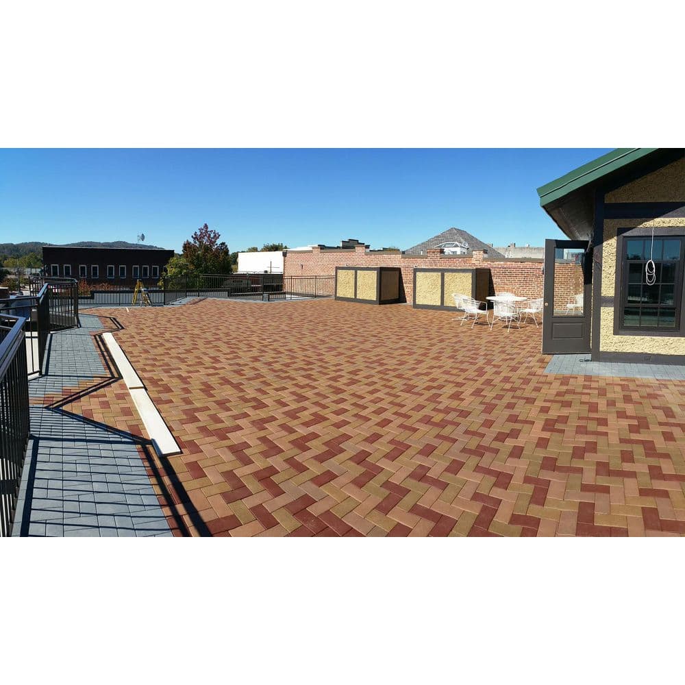 4 in. x 8 in. Pavers with Grid 16 in. x 16 in. x 1.75 in. Redwood Composite (1 unit / 1.78 sq. ft.) - Hercitys