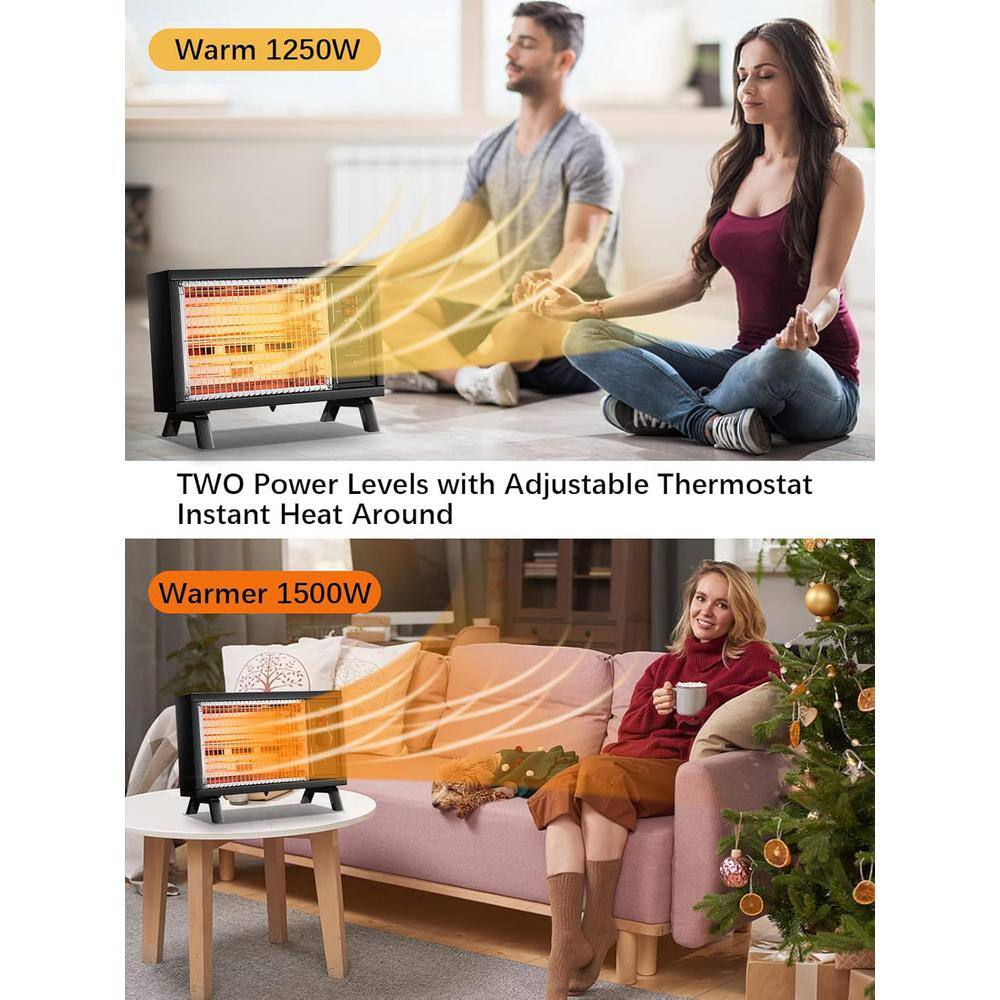1500-Watt 7.1 in. Portable Indoor Convection Ceramic Space Electric Heater with Handle, Adjustable Thermostat - Hercitys